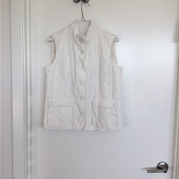 Liz Claiborne Quilted White Puffer Vest Size Medium $20 - Picture 3 of 9
